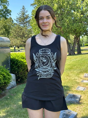 Forgotten Boneyard Tattoo Logo Racer Tank Top